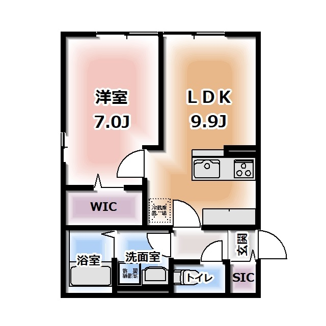 中田本町の完工年月(2026年9月)築の賃貸アパートの間取り