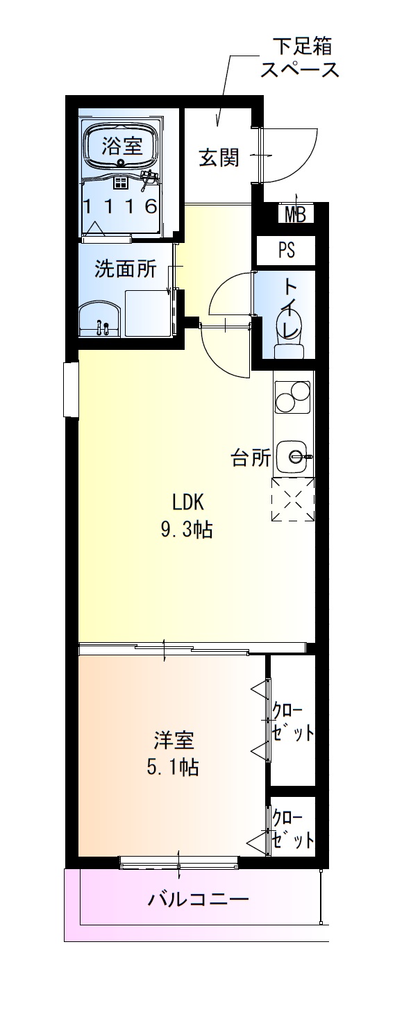 フジパレス泉大津駅西の間取り