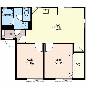 プランドール岩本　Ｂの間取り