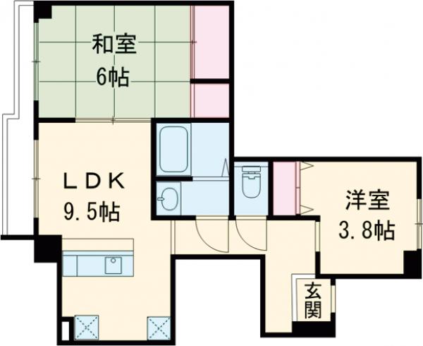 瑞江の完工年月(1991年11月)築の賃貸マンションの間取り