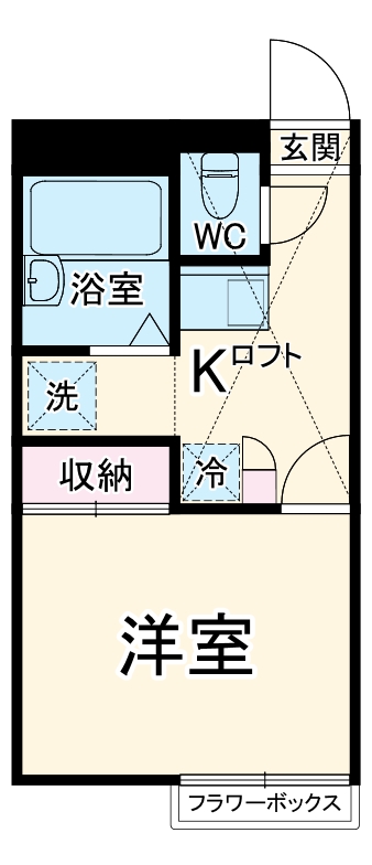 Hills Hanamizuki・102号室の間取り