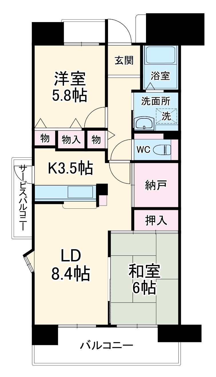 コンフォール城山 9号棟の間取り