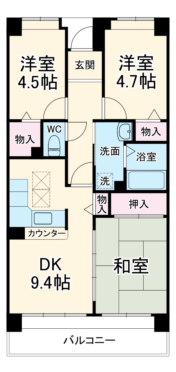 ガーデンコート清瀬3号棟の間取り