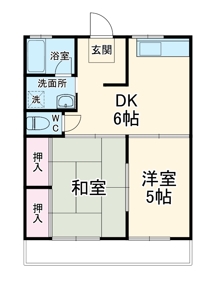 ハイツ天神(六会)の間取り