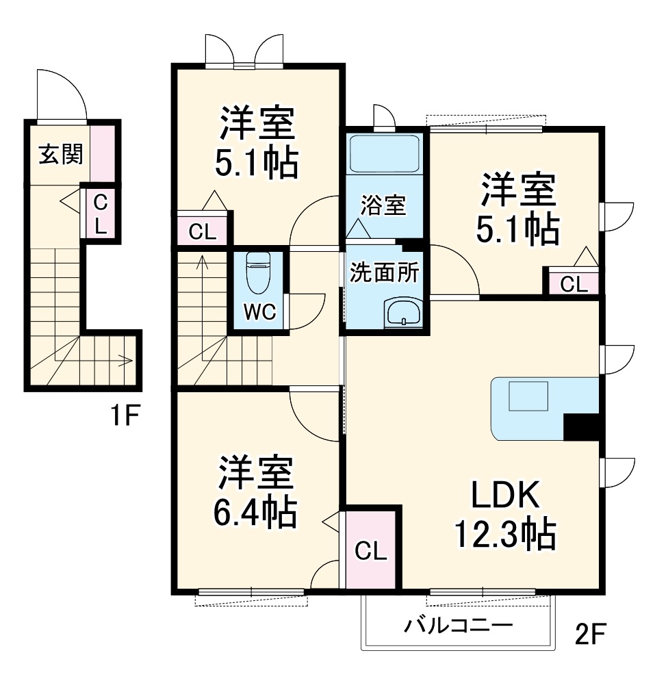 サンハイム北島Bの間取り