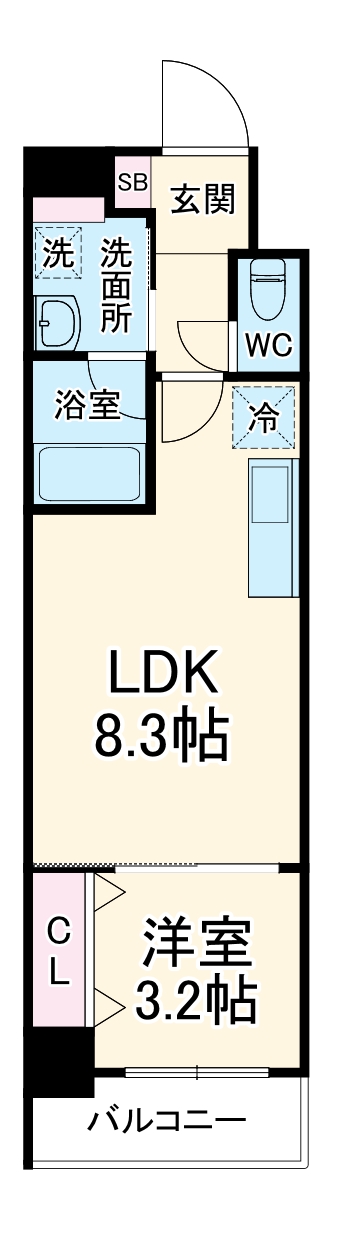 フロンティアタワー九条Ⅲの間取り