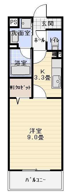 万世町の完工年月（2017年2月）築の賃貸マンションの間取り