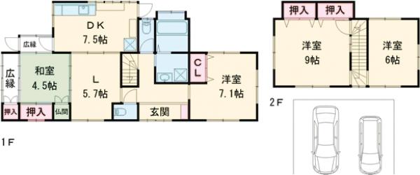 篠町野条戸建ての間取り