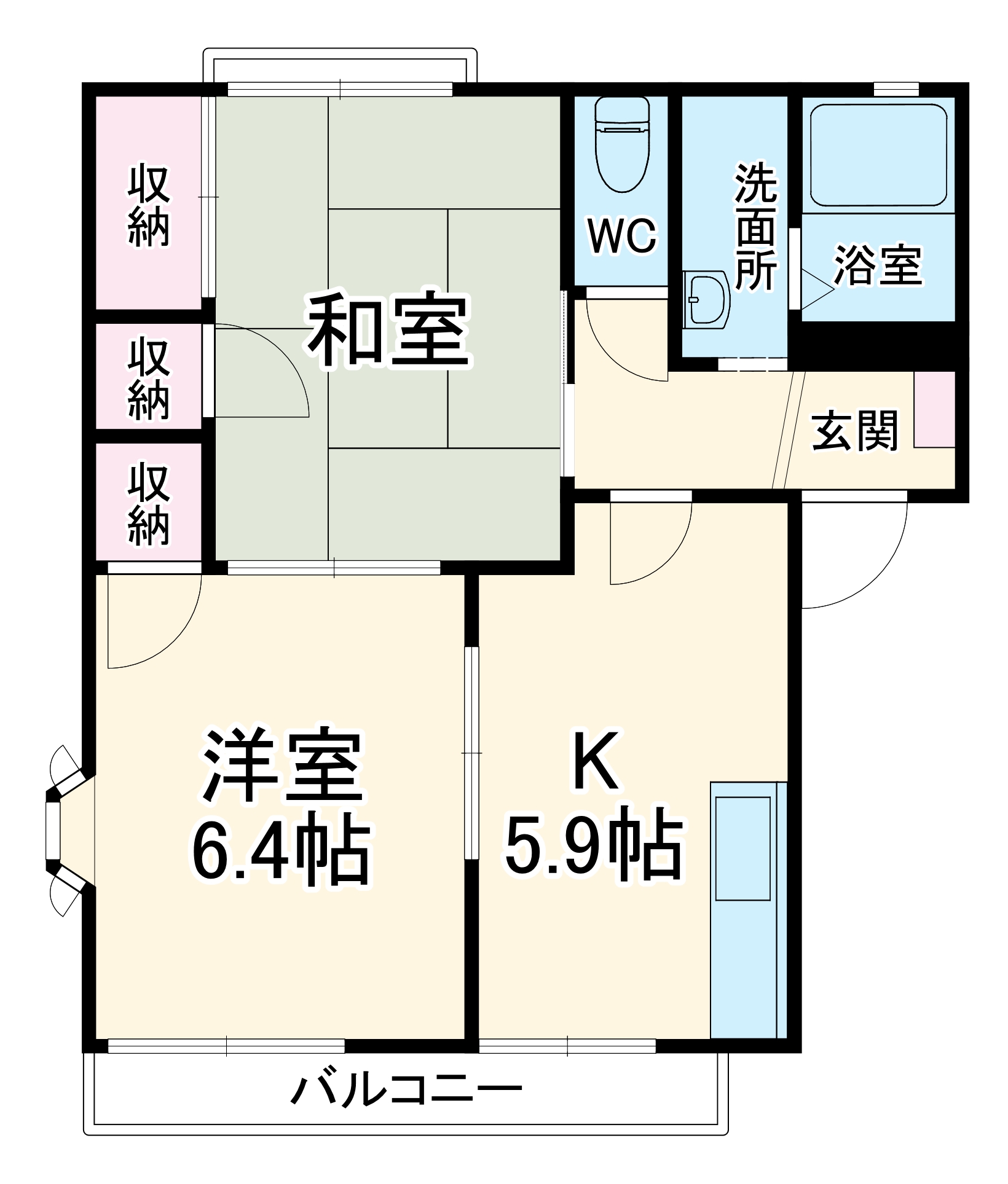 リバーサイド中津川 Aの間取り
