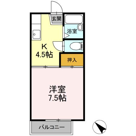 アペックス伏見Bの間取り