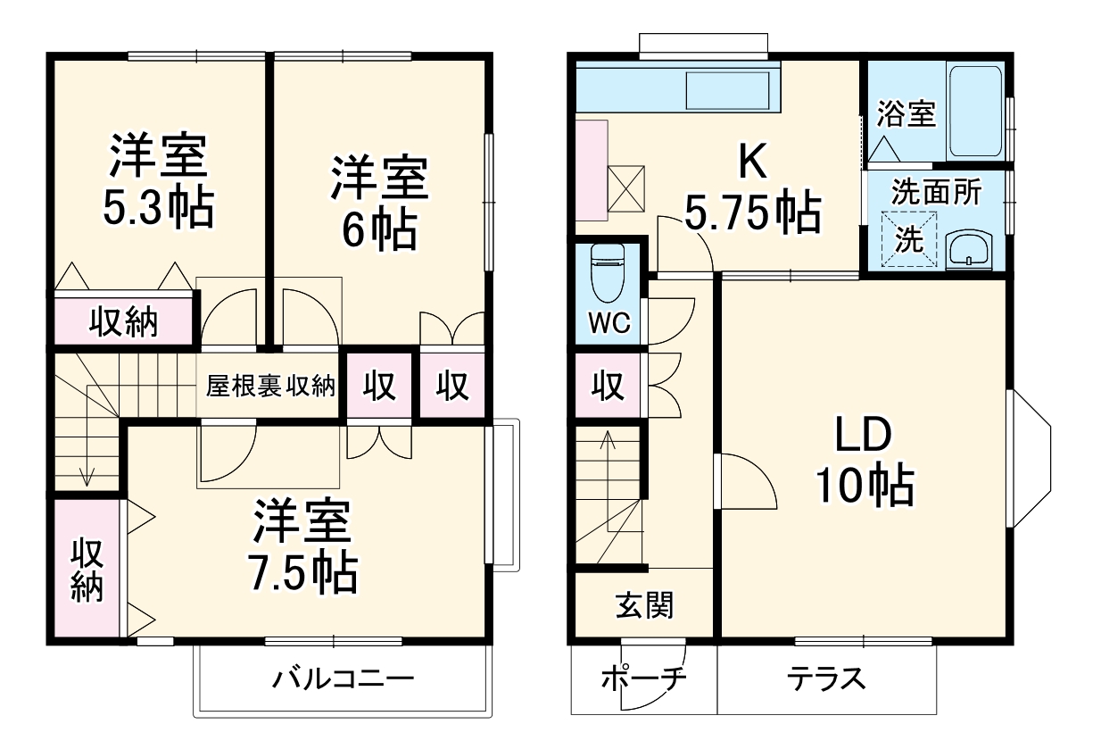 ラポール桂台　Ｂ棟の間取り
