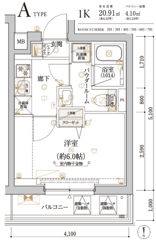 ECREDE横濱吉野町の間取り