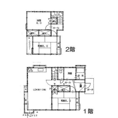 曽屋の完工年月（1989年4月）築の賃貸一戸建ての間取り