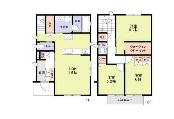 (仮称)立川市富士見町4丁目戸建A棟の間取り