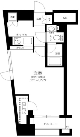 岩戸町の完工年月（2003年10月）築の賃貸マンションの間取り