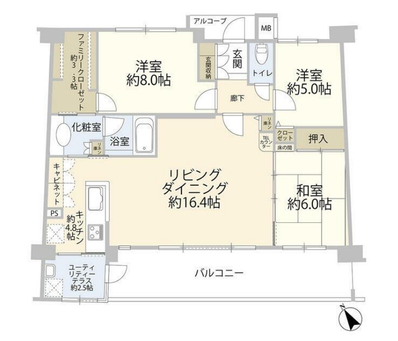 ヒューマンスクエアたまプラーザヒルテイジの間取り