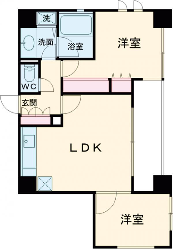 一之江の完工年月(2003年2月)築の賃貸マンションの間取り