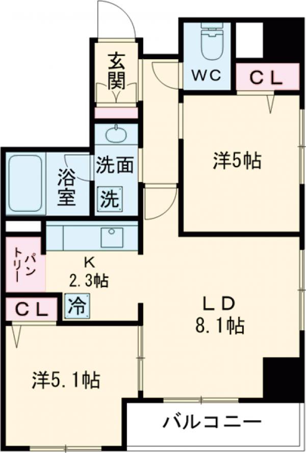 船堀の完工年月（2026年2月）築の賃貸マンションの間取り