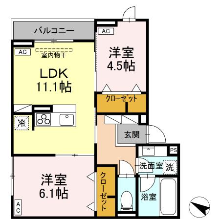 Asset-Court錦町Ⅱの間取り