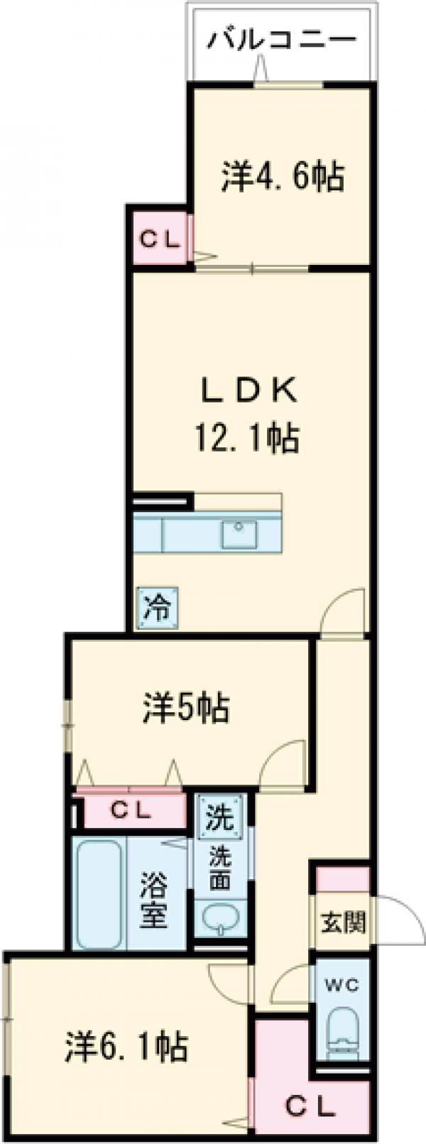 セレスティア西亀有の間取り