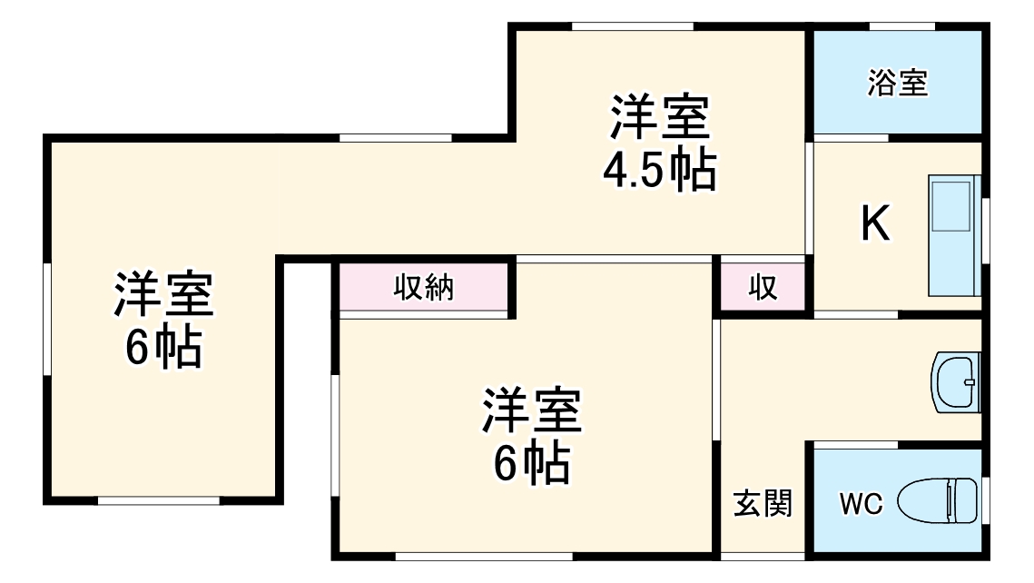 緑町の完工年月(1967年3月)築の賃貸一戸建ての間取り