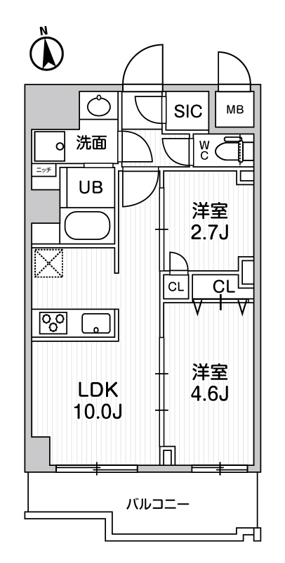 千住橋戸町の完工年月(2026年6月)築の賃貸マンションの間取り