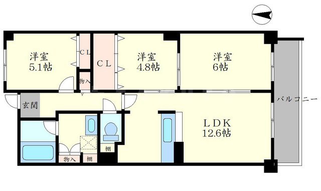 ソレイユ石橋の間取り