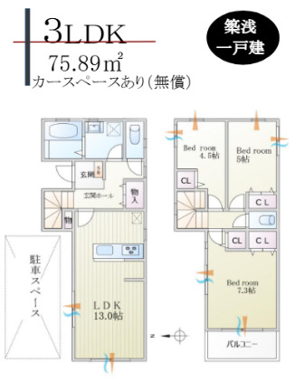 QLAZO流山市松ヶ丘の間取り