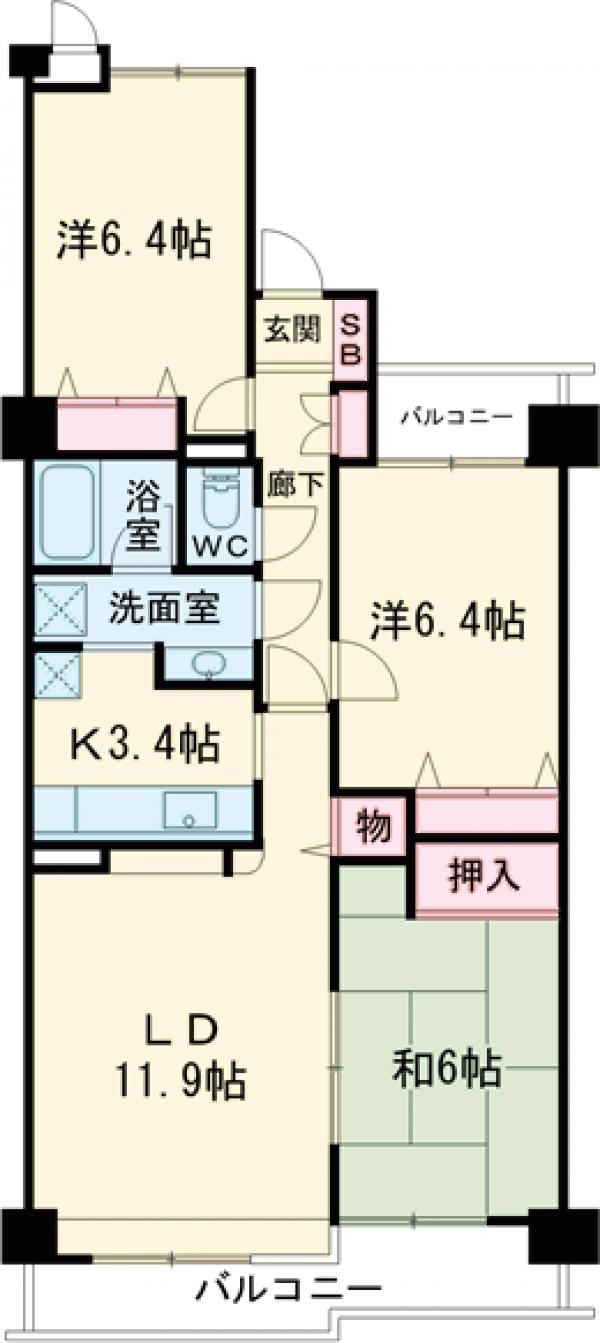 インペリアル東久留米B棟の間取り