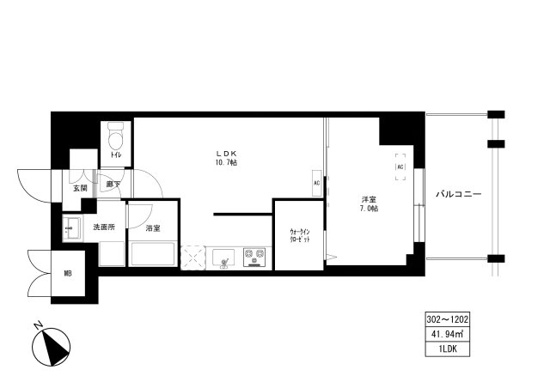 今戸の完工年月（2025年3月）築の賃貸マンションの間取り