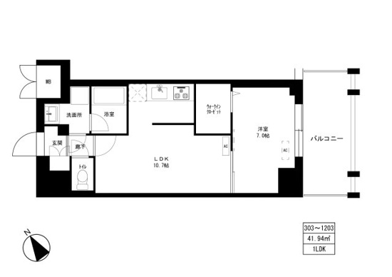 今戸の完工年月（2025年3月）築の賃貸マンションの間取り