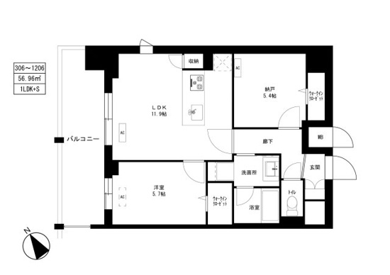 今戸の完工年月(2025年3月)築の賃貸マンションの間取り