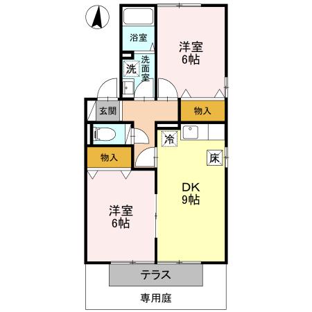 セジュール赤城Bの間取り