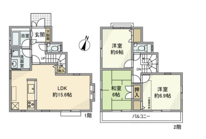 中里1丁目戸建の間取り