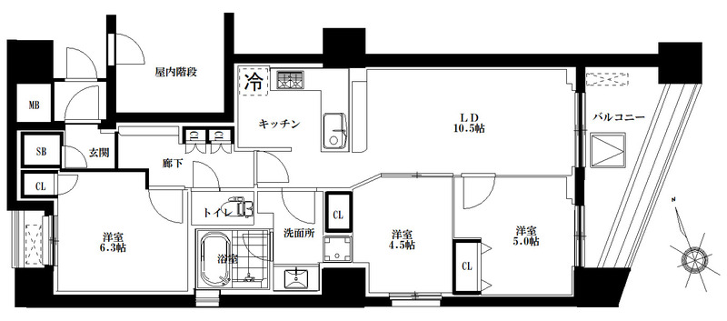 プレミスト松戸の間取り