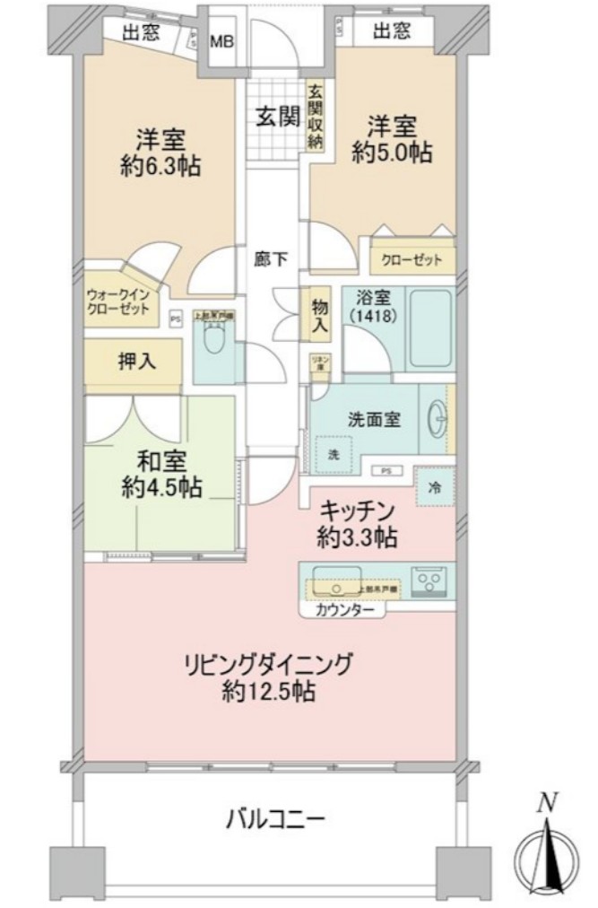 ライオンズ田無ウエストプレイスの間取り