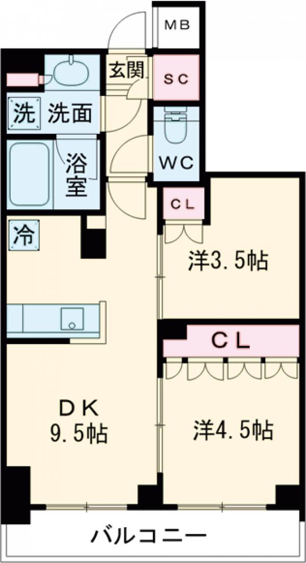 クレヴィア錦糸町ガーデンコーストの間取り