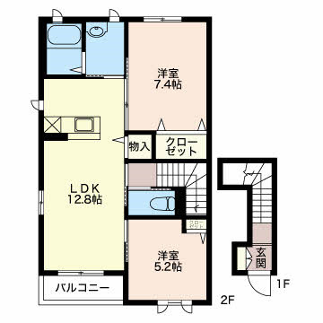 西岩田の完工年月(2011年10月)築の賃貸アパートの間取り