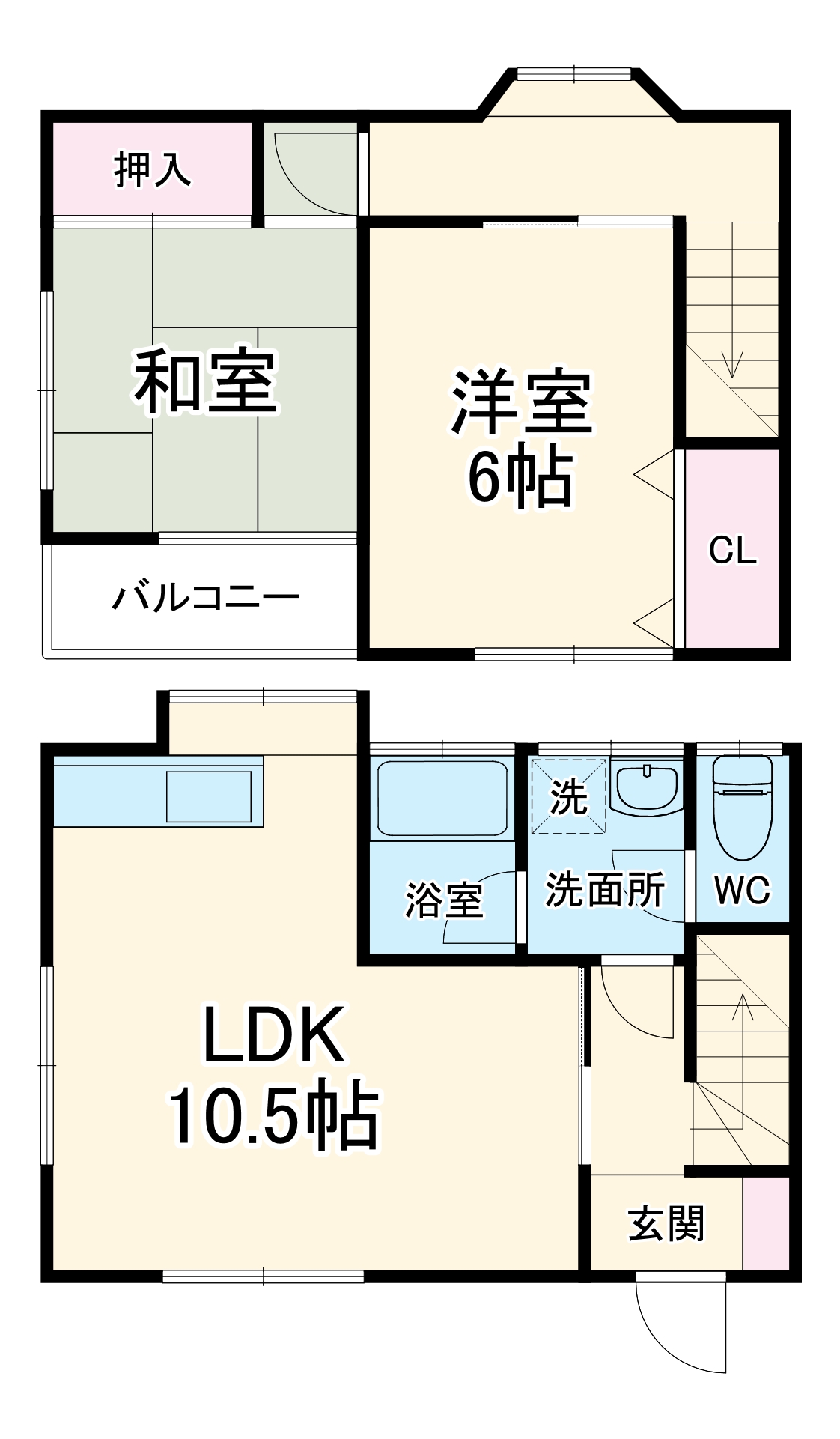 公郷町1丁目テラスハウスの間取り