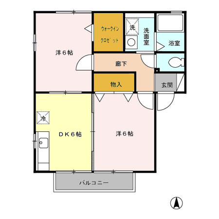 クローバーハイツ Bの間取り