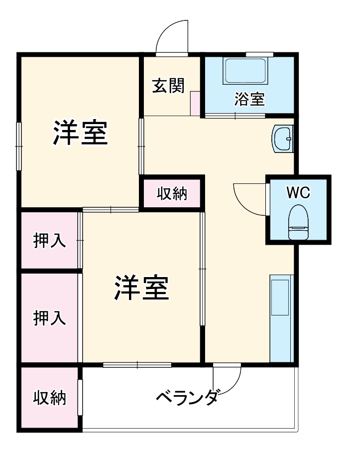 尾張旭平子ハイツの間取り