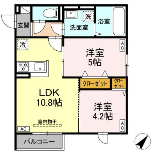 セレスティア南田中の間取り