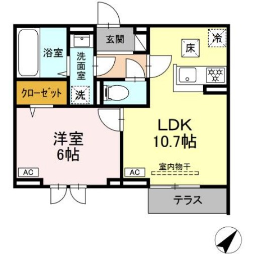 セレスティア南田中の間取り