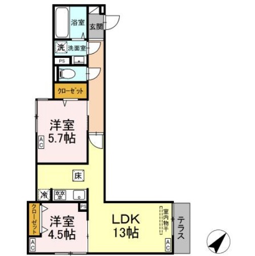 セレスティア南田中の間取り