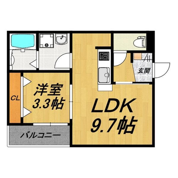 LE COCON 岩倉Ⅵの間取り