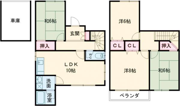 開田四丁目貸家の間取り