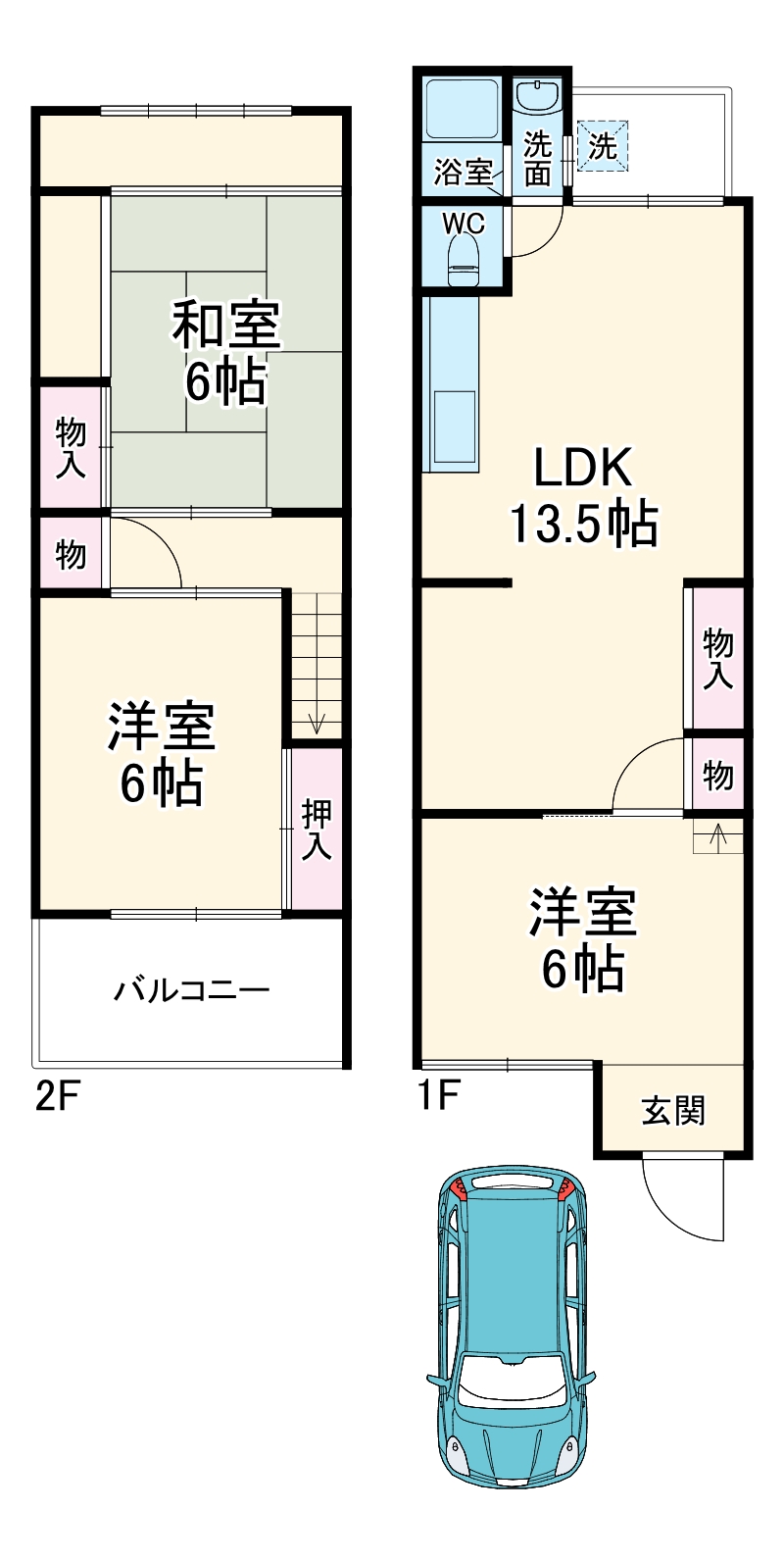 中村区新富町戸建の間取り