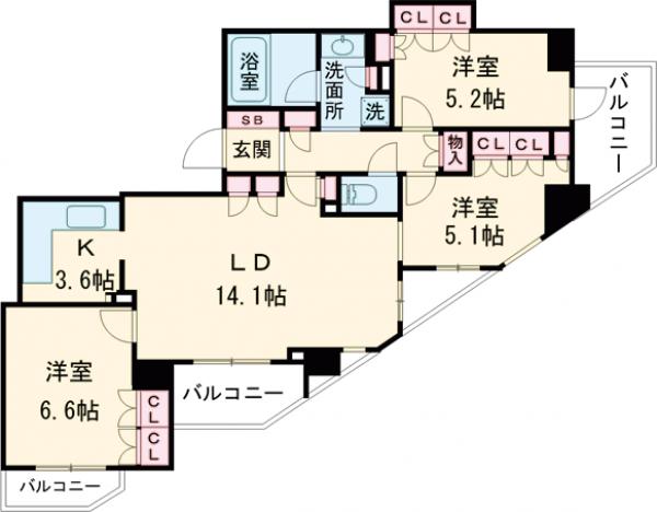 クリオ京王八王子ビサイドの間取り