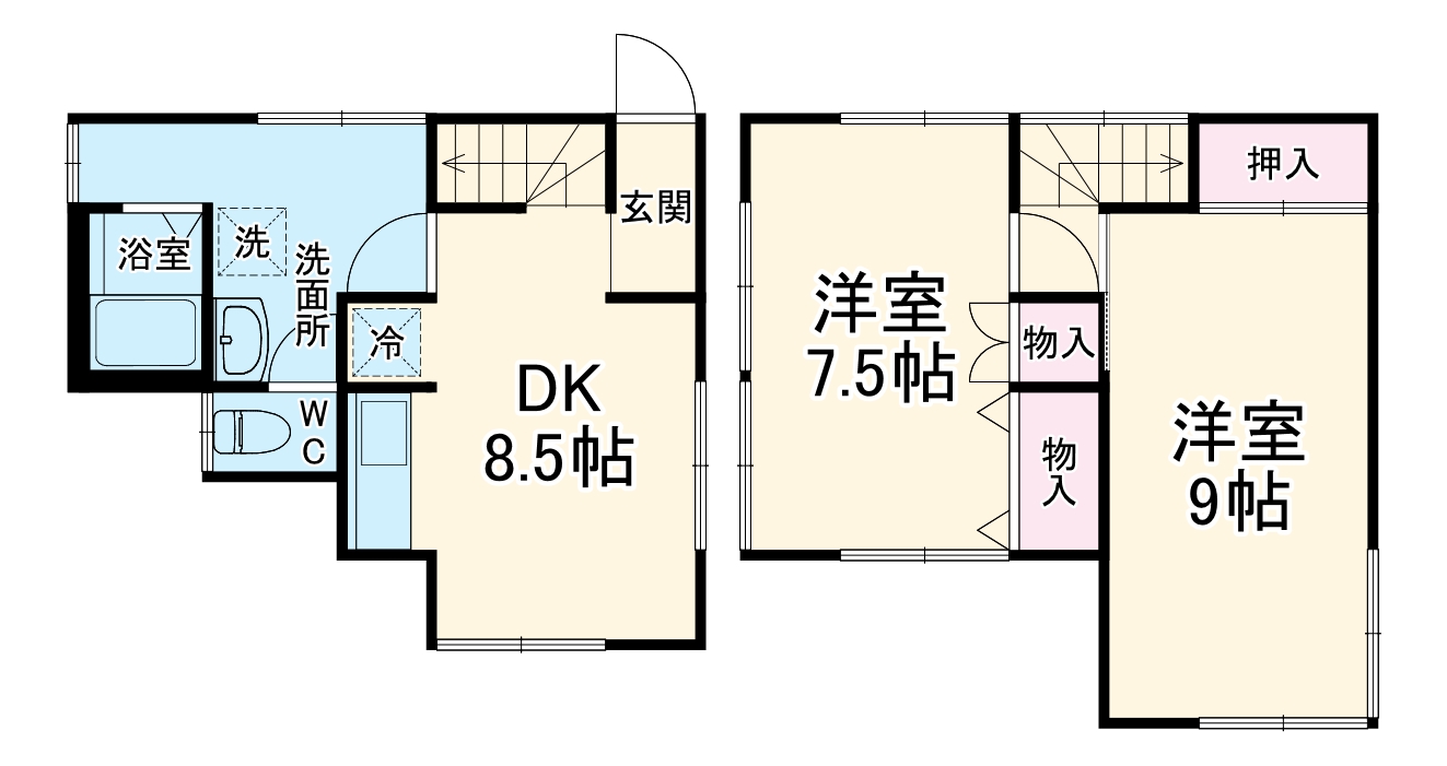 神大寺1-11-3 C棟の間取り