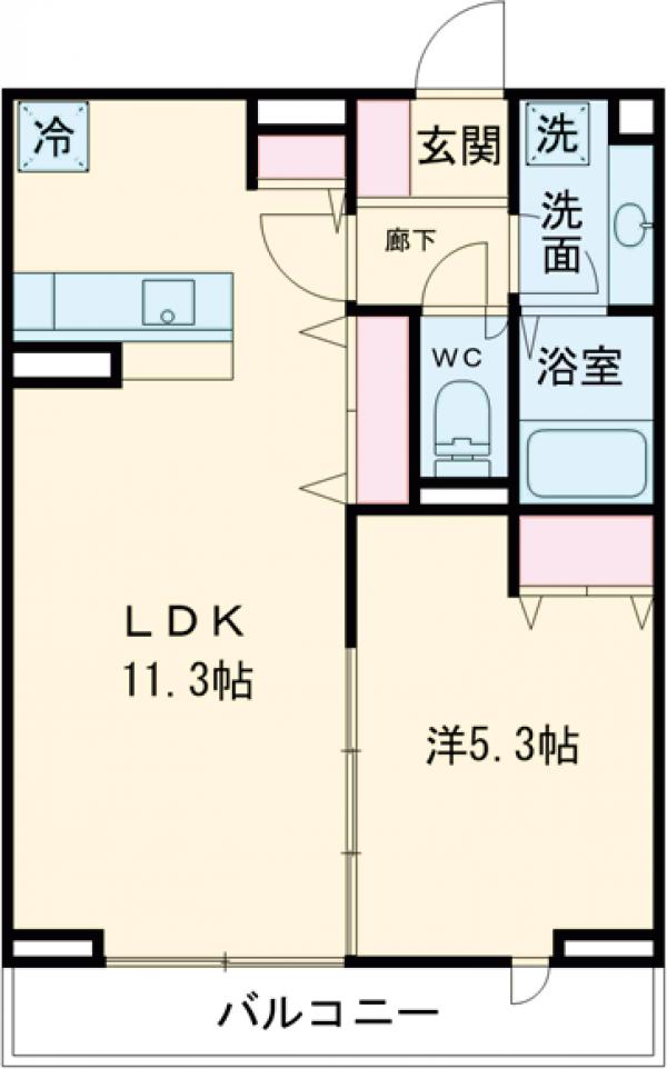 大島の完工年月(2019年9月)築の賃貸アパートの間取り